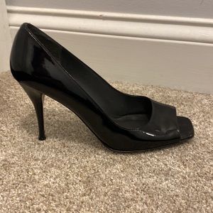 Stuart weitzman patent leather peep toe heels. Size 10.